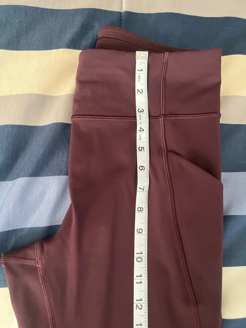🍋 LIKE NEW Lululemon Time To Sweat 7/8 Tight 25" in Plum Shadow - Sz 8 - Picture 13 of 16